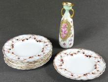 ANTIQUE ROYAL DOULTON VASE & PLATE SET