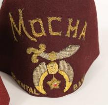 THREE MOCHA SHRINERS FEZ HATS