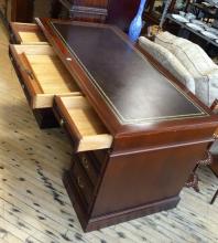 DOUBLE PEDESTAL LEATHER TOP DESK