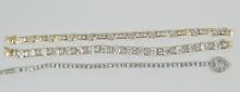 3 STERLING SILVER TENNIS BRACELETS