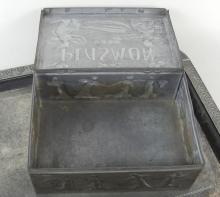 19TH CENTURY PRESENTATION TRAY & TIN BOX