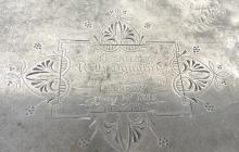 19TH CENTURY PRESENTATION TRAY & TIN BOX