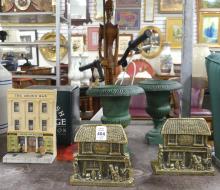 BOOKENDS, URNS AND CARVING