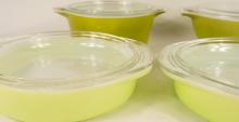 FOUR PYREX CASSEROLE DISHES