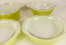 FOUR PYREX CASSEROLE DISHES