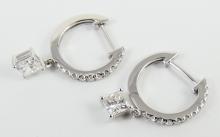 PAIR ELEGANT DIAMOND EARRINGS