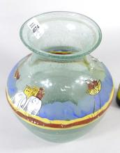 TWO ASIAN GLASS VASES
