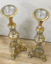 PAIR OF BRASS CANDLESTICKS