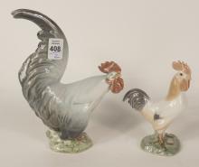 TWO DANISH "ROOSTER" FIGURINES