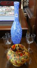 ART GLASS VASES AND SHOT GLASSES
