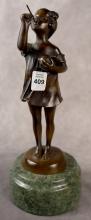 BRONZE "GIRL BLOWING BUBBLES" SCULPTURE