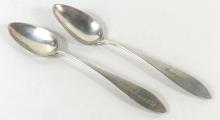 TWO EARLY COIN SILVER SPOONS