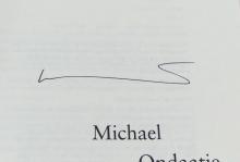 AUTOGRAPHED MICHAEL ONDAATJE VOLUME