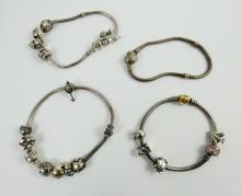 4 PANDORA BRACELETS