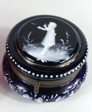 TWO ENAMELLED POWDER BOXES