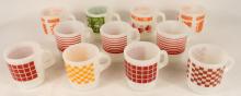 ELEVEN VINTAGE COFFEE MUGS