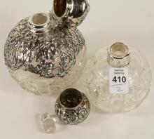 TWO STERLING LIDDED SCENT BOTTLES