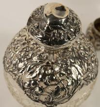 TWO STERLING LIDDED SCENT BOTTLES