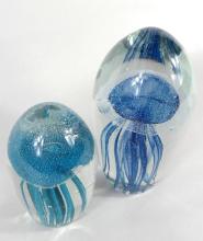 TWO ART GLASS PAPERWEIGHTS