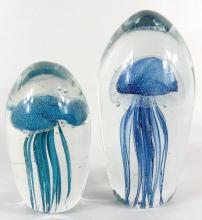 TWO ART GLASS PAPERWEIGHTS