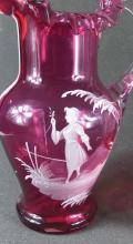 THREE LARGE GLASS PITCHERS