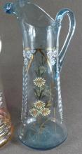 THREE LARGE GLASS PITCHERS