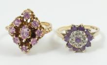 2 LADIES' GEMSTONE RINGS