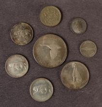 CANADIAN SILVER COINS AND BRITISH POUND