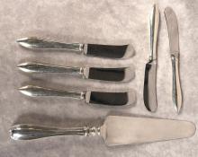 STERLING HANDLED KNIVES & PIE SERVER