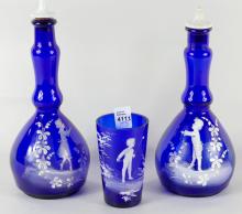 MARY GREGORY COBALT BLUE GLASS