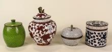 FOUR CLOISONNE JARS