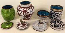 FOUR CLOISONNE JARS