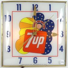 7UP ILLUMINATED PAM CLOCK