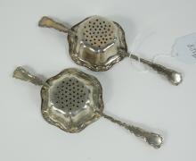 PAIR BIRKS TEA STRAINERS