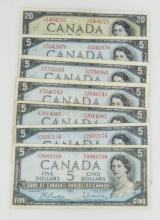 CANADIAN 1954 ISSUE BILLS