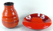 MCM POTTERY VASE & ASHTRAY