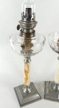 PAIR ANTIQUE OIL LAMPS