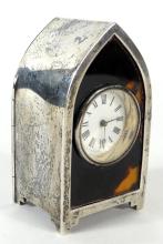 FINE SILVER & TORTOISESHELL CLOCK