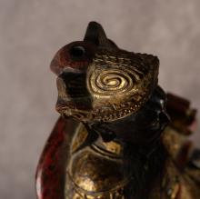 ANTIQUE CHINESE WOODEN CARVING ON STAND