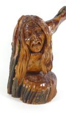 WOOD CARVING "ATTACK" BY JACK PORTICE, 1988