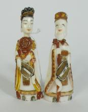 PAIR IVORY SNUFF BOTTLES