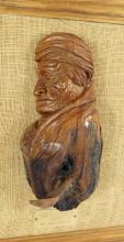 WOOD CARVING "GERONIMO", BY JACK PORTICE, 1988