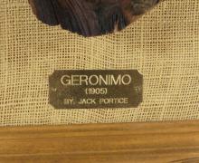 WOOD CARVING "GERONIMO", BY JACK PORTICE, 1988