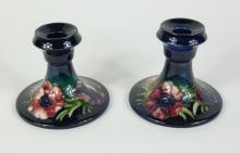 PAIR MOORCROFT CANDLEHOLDERS