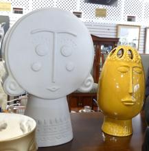 FIVE CERAMIC "HEAD" VASES