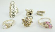 9 STERLING RINGS