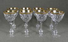 SET 8 MOSER CRYSTAL PEDESTAL GLASSES