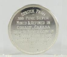 60TH ANNIVERSARY OF COBALT CANADA SILVER COIN - no tax