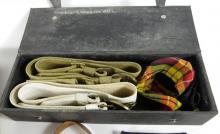 WWII LEATHER HOLSTER, SPORRAN, BADGES, ETC.