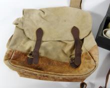 WWII LEATHER HOLSTER, SPORRAN, BADGES, ETC.